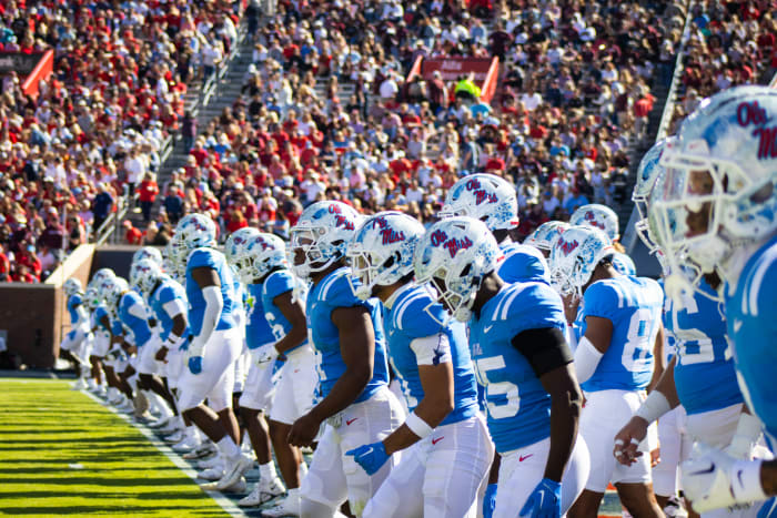 Ole Miss Football Team Mossy Oak helmet